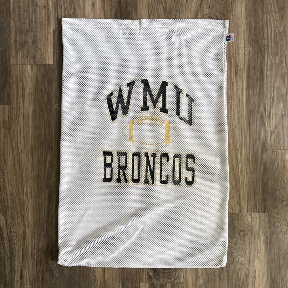 Vintage 1980s Russell Athletic Mesh Football Laundry Bag WMU Broncos Michigan
